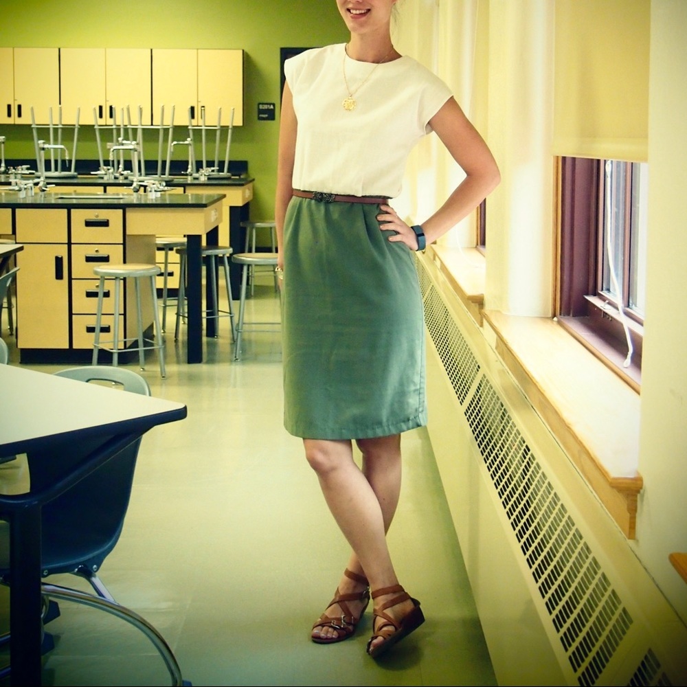 Vintage linen feel dress